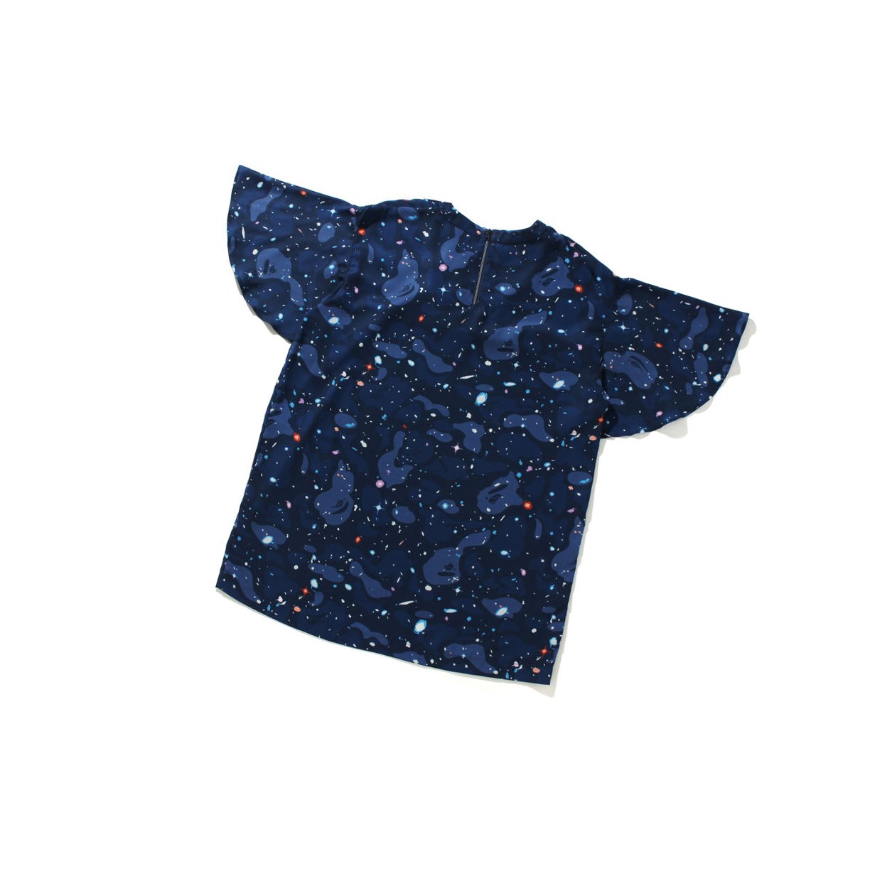 Navy Blue A BATHING APE Space Camo Onepiece Tee Short Sleeve Women's T Shirts | WC9581064