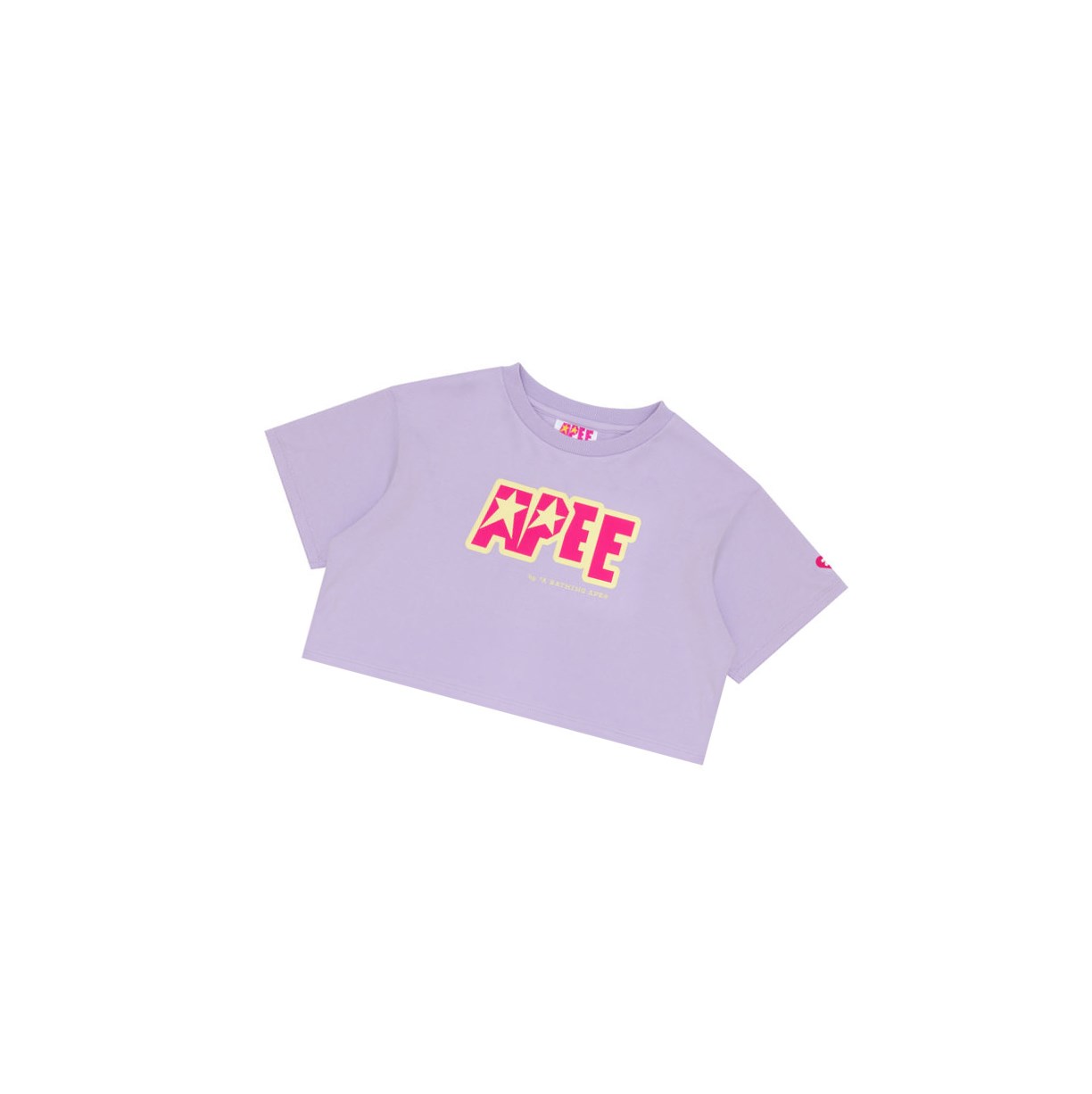 Pastel Lilac A BATHING APE Double Logo Cropped Tee Short Sleeve Women\'s T Shirts | GV0231845