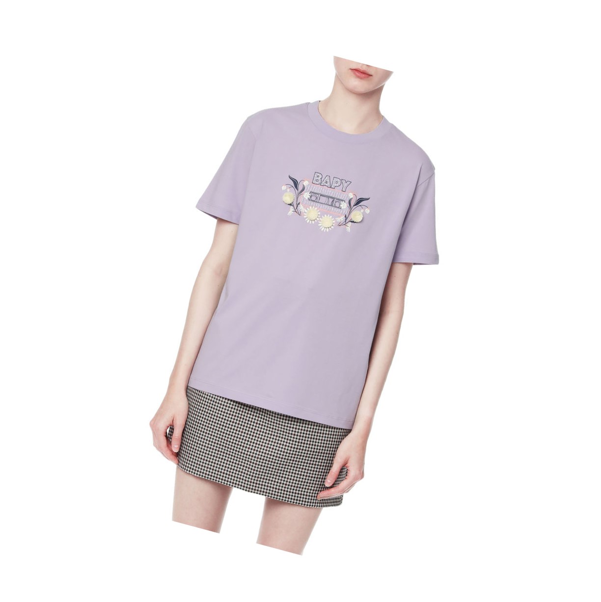 Pastel Lilac A BATHING APE Embellished Tee Short Sleeve Women's T Shirts | WH7531409