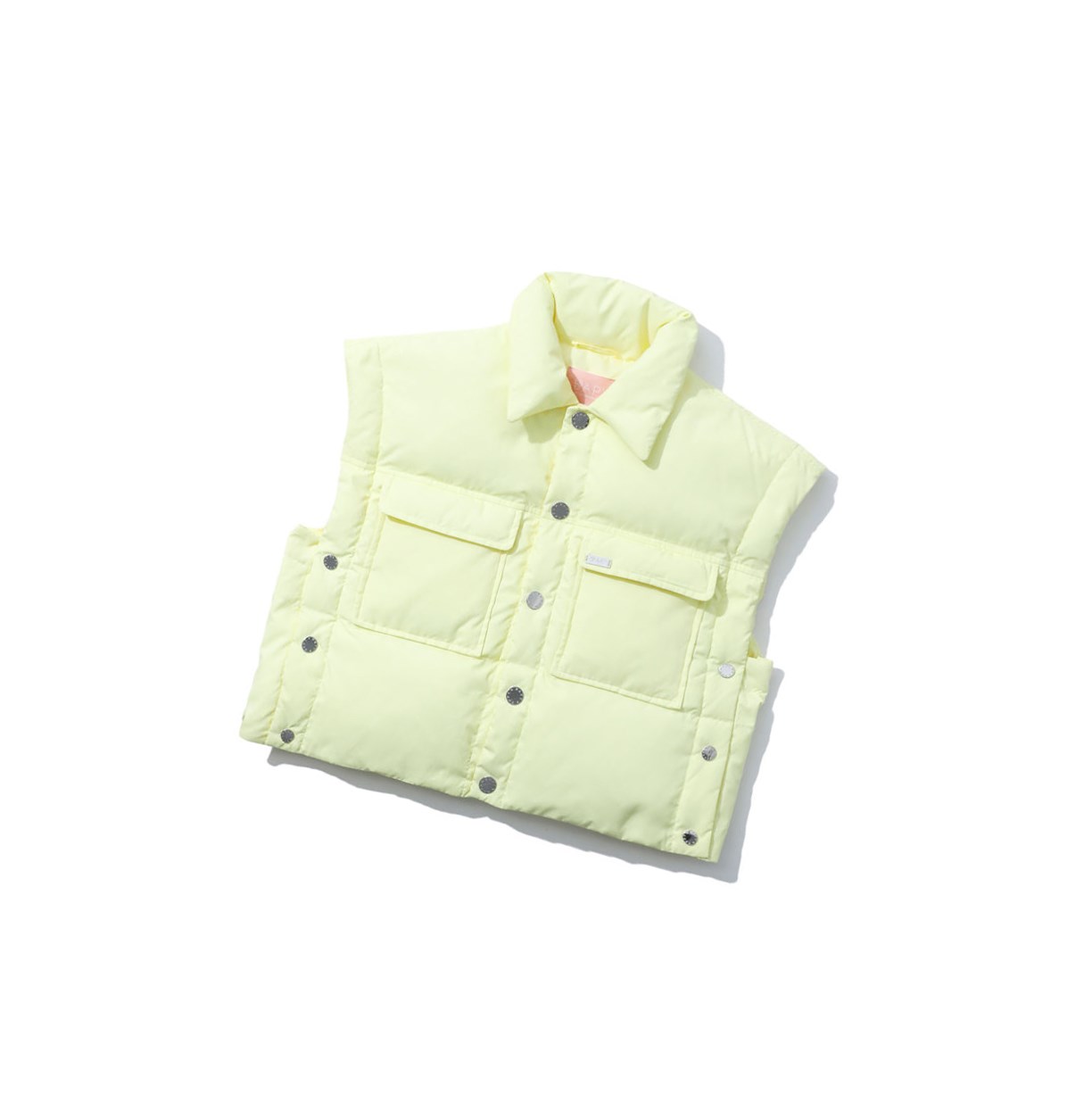 Pastel Yellow A BATHING APE Buttoned Cropped Women\'s Down Jackets | EQ4702815