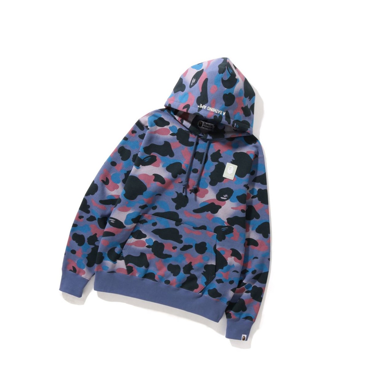 Purple A BATHING APE Grid Camo Pullover Men\'s Hoodies | UJ4279081