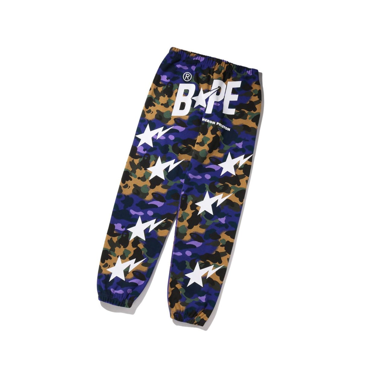 Purple A BATHING APE X Heron Preston Mix 1st Camo Sweat Men\'s Pants | FJ6294538