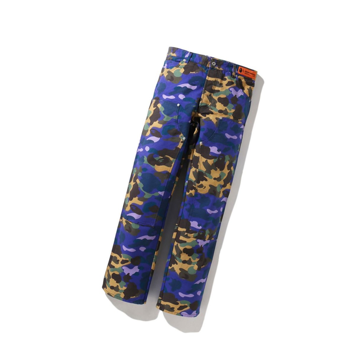 Purple A BATHING APE X Heron Preston Mix 1st Camo Duck Painter M3 Long Men\'s Pants | OT9380675