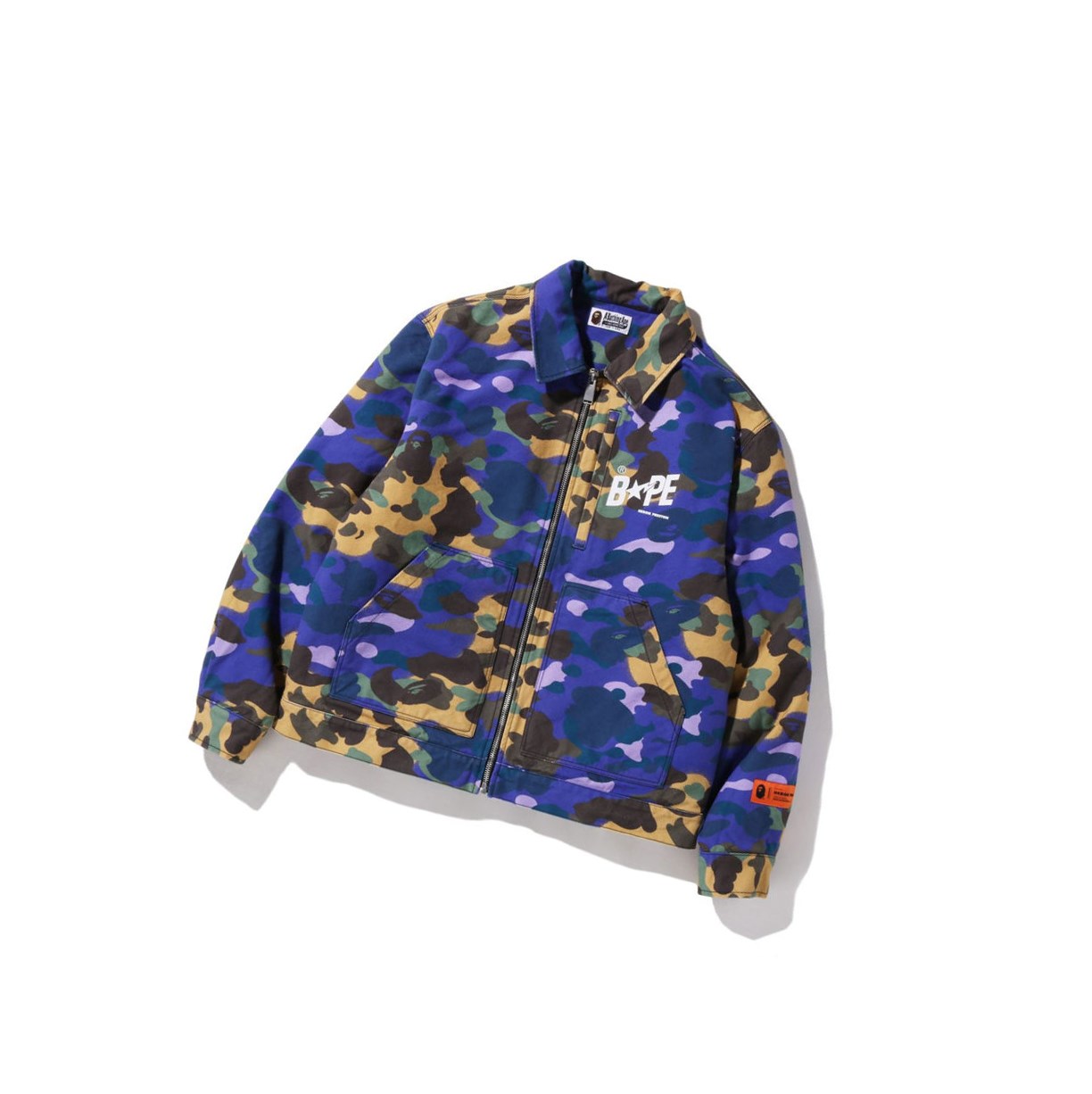 Purple A BATHING APE X Heron Preston Mix 1st Camo Duck Tracker M2 Men\'s Jackets | ST6402598