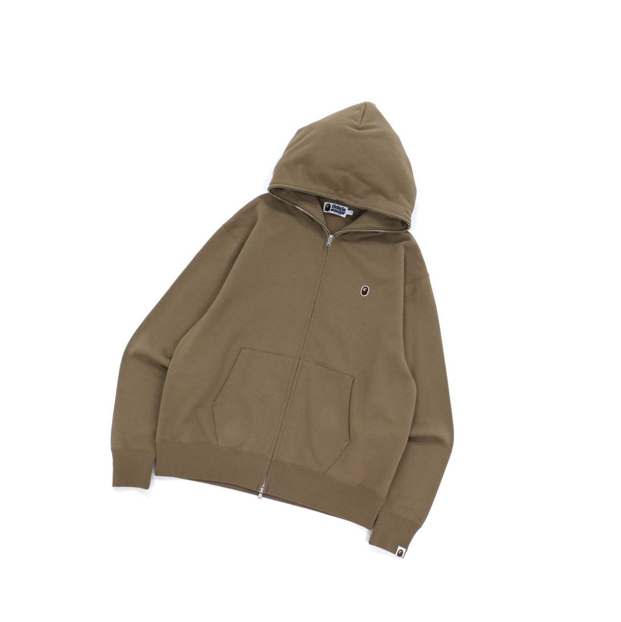 Taupe A BATHING APE Ape Head One Point Relaxed Hooded Zip Throughs Men\'s Jackets | AQ9104568