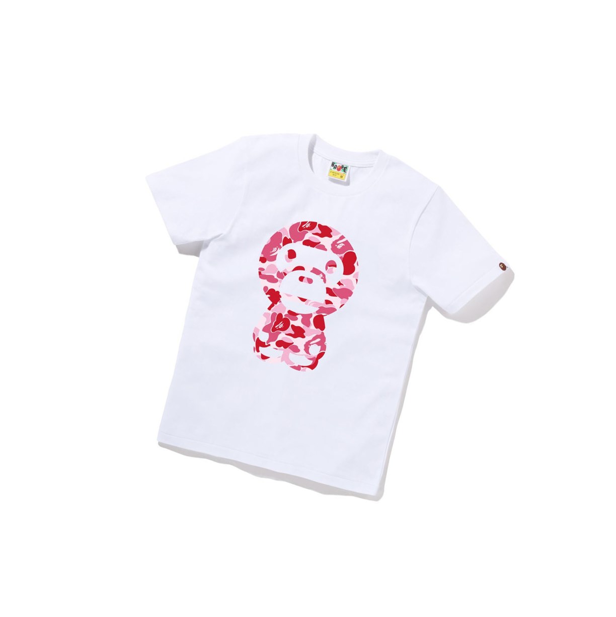 White A BATHING APE Abc Camo Big Baby Milo Tee Short Sleeve Women\'s T Shirts | NS4563021