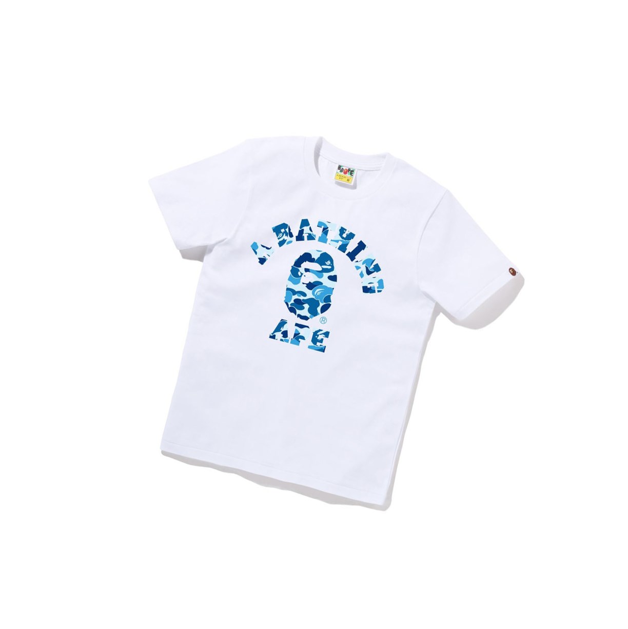 White A BATHING APE Abc Camo College Tee Short Sleeve Women\'s T Shirts | EH7589623