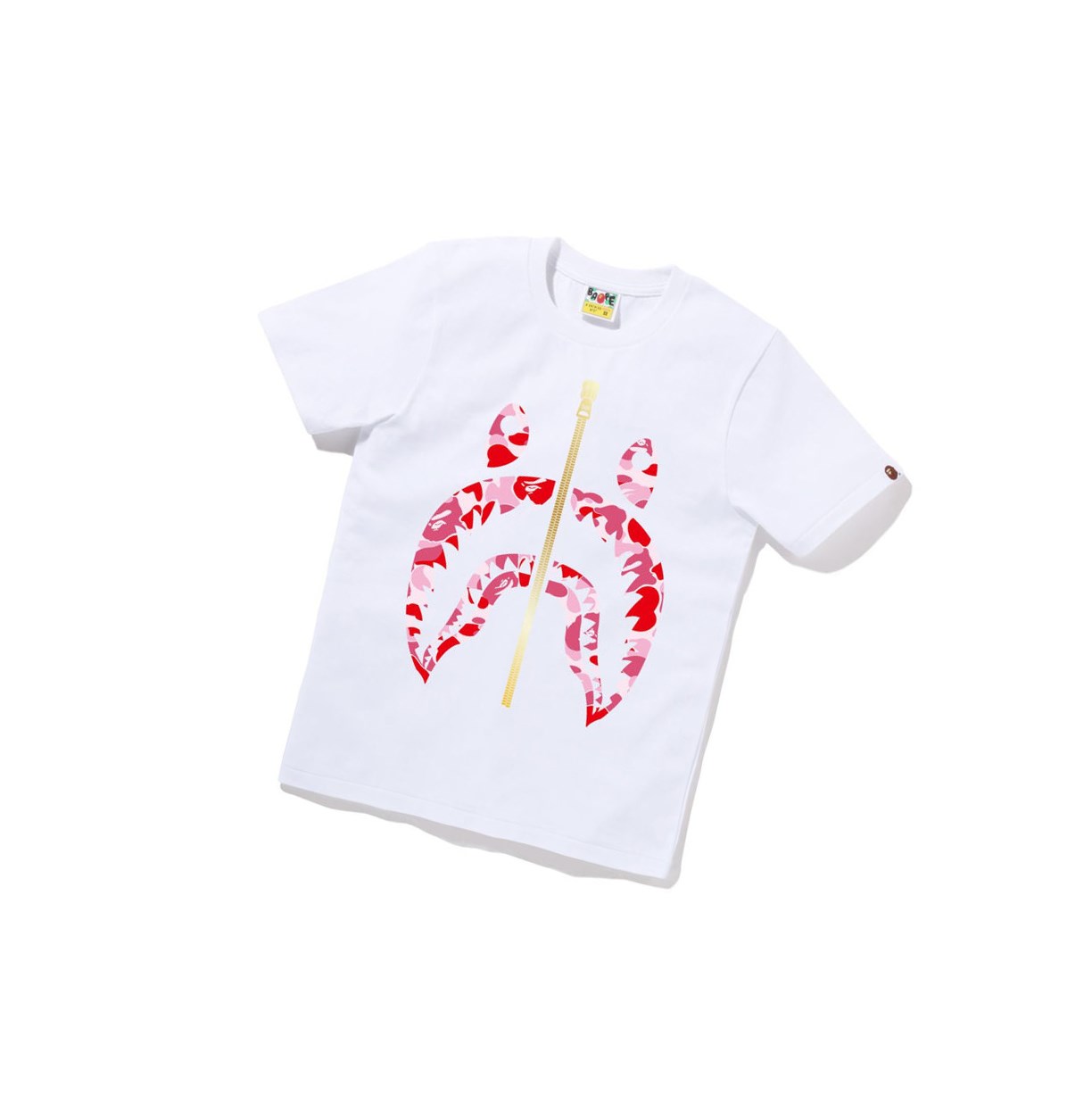 White A BATHING APE Abc Camo Shark Tee Short Sleeve Women\'s T Shirts | LA6721453