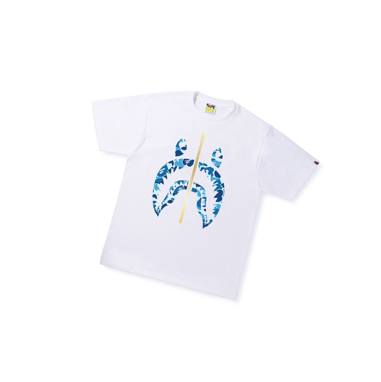 White A BATHING APE Abc Camo Shark Tee Short Sleeve Men\'s T Shirts | SG0237598