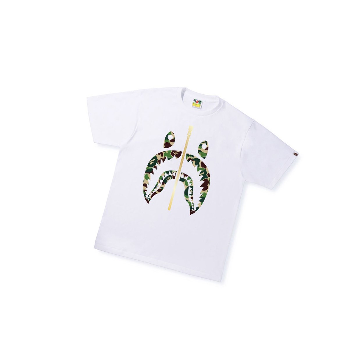 White A BATHING APE Abc Camo Shark Tee Short Sleeve Men\'s T Shirts | YI1598340