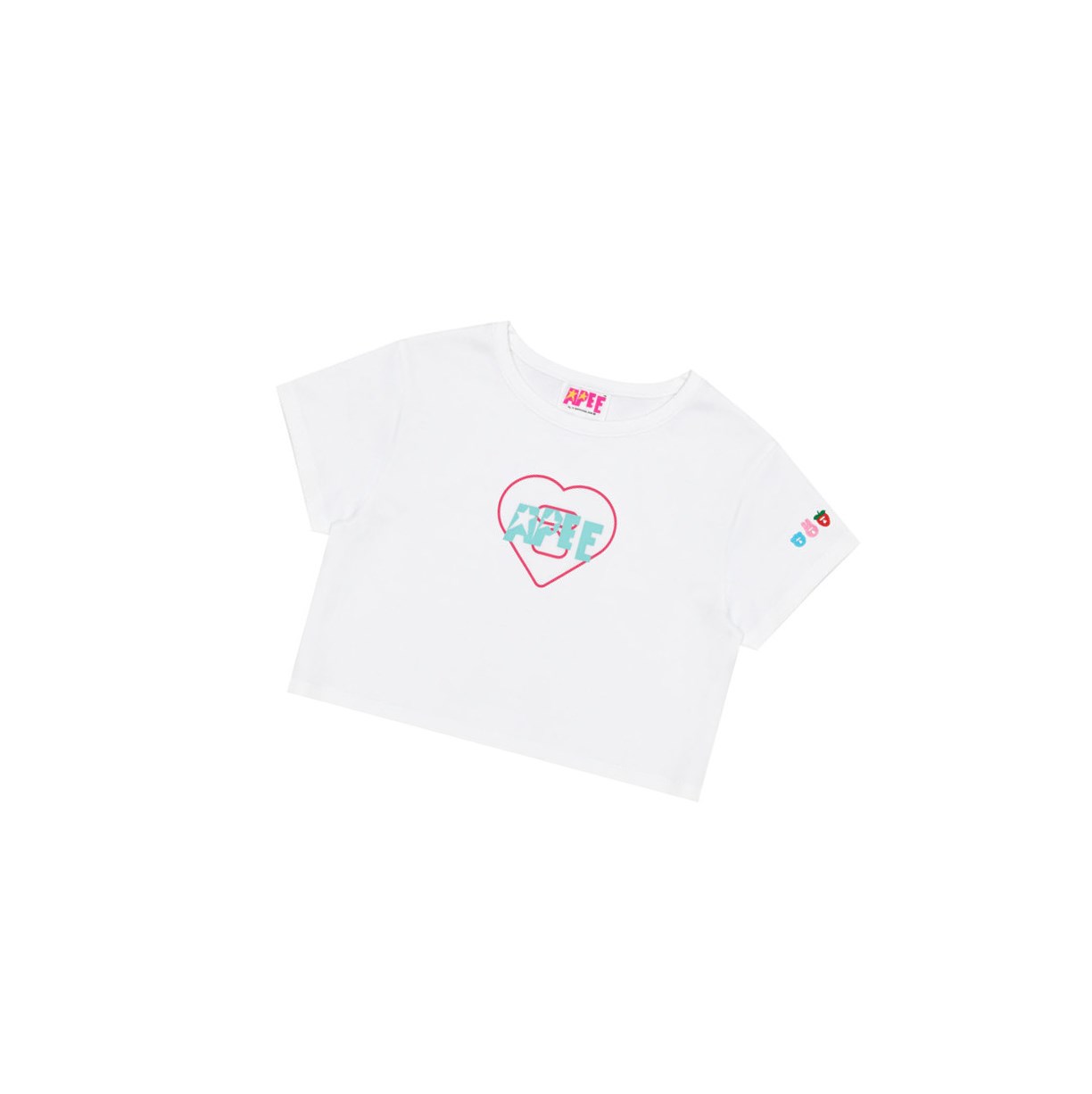 White A BATHING APE Logo Printed Slim Cut Tee Short Sleeve Women\'s T Shirts | WY4512873