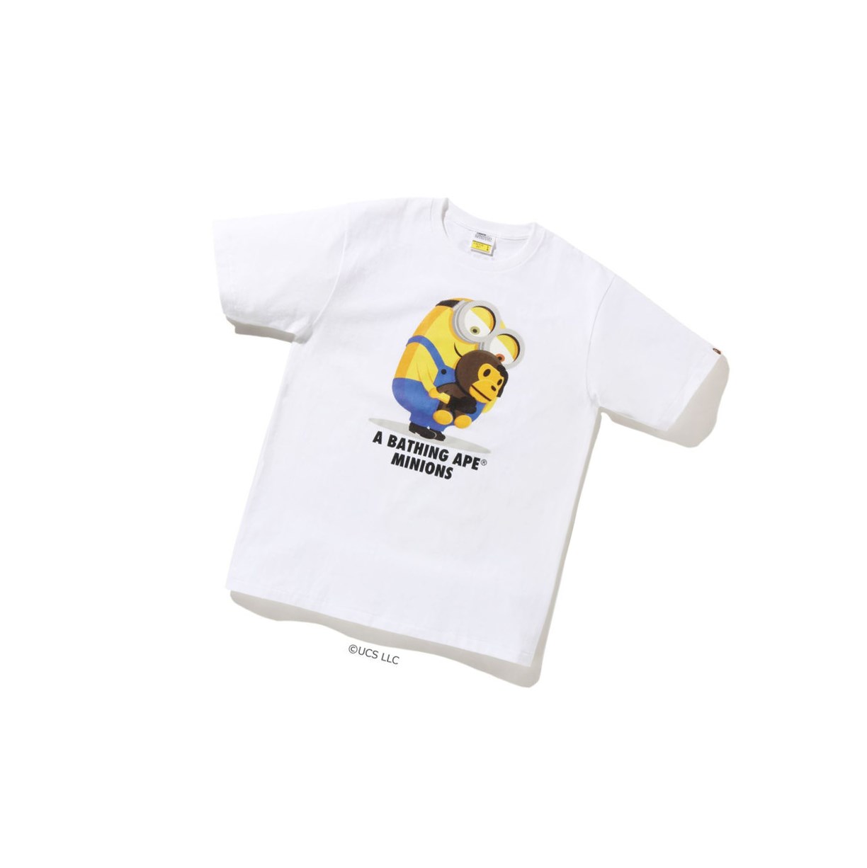 White A BATHING APE X Minions Tee08 Short Sleeve Men\'s T Shirts | ZV0976854