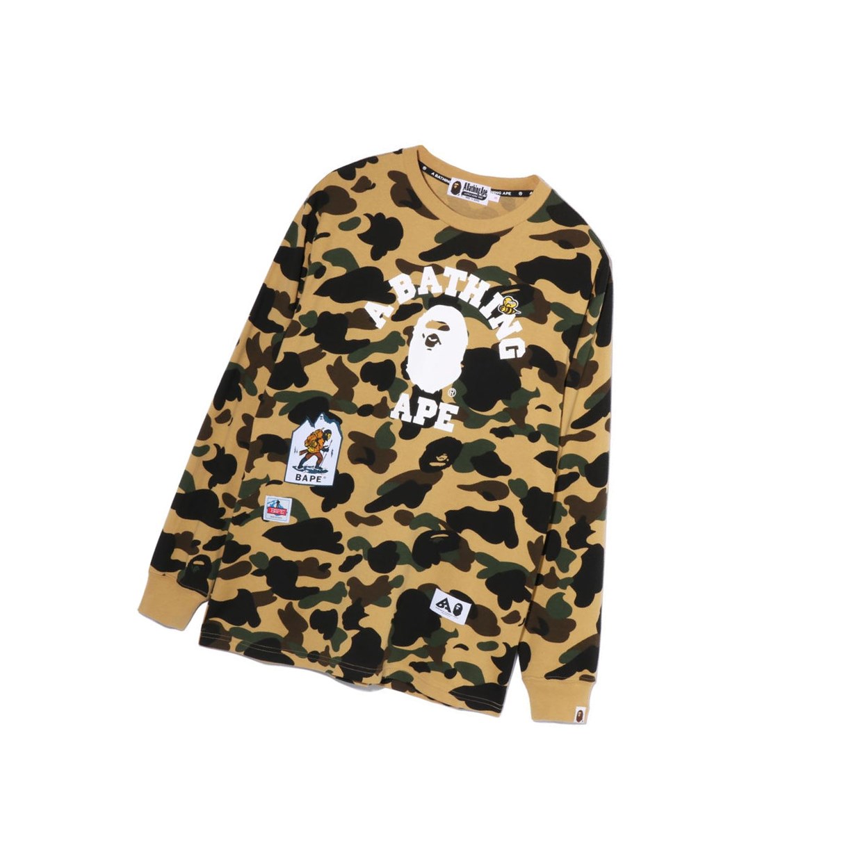 Yellow A BATHING APE Multi Label 1st Camo L/S Tee Long Sleeve Women\'s T Shirts | IH4815293