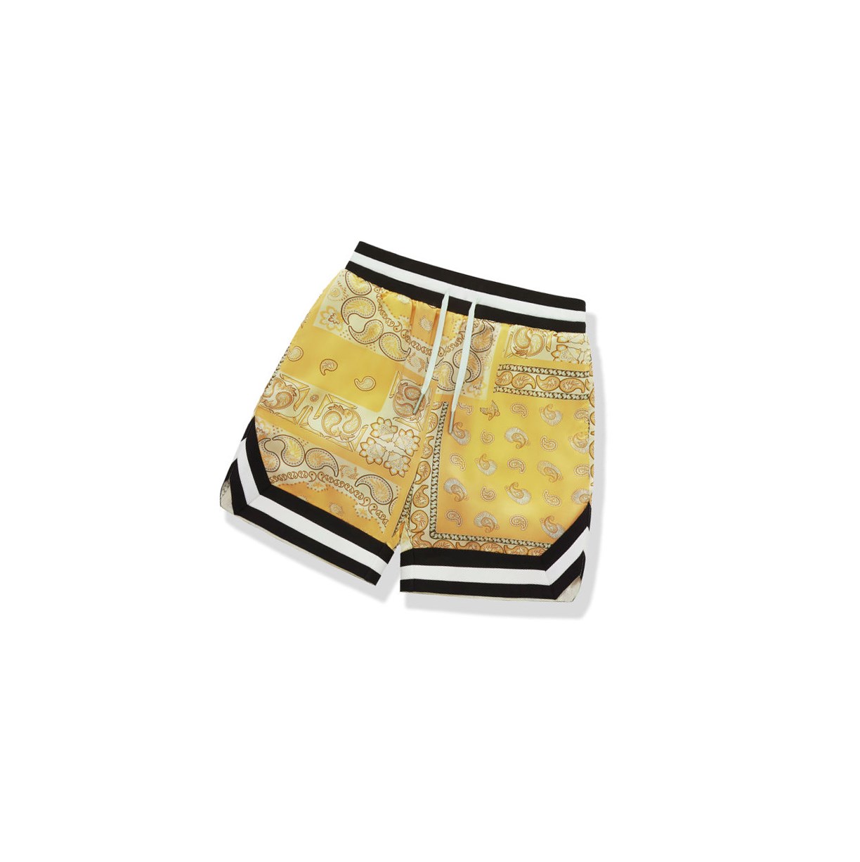 Yellow A BATHING APE Paisley Print Men\'s Shorts | ZK4398256